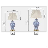 Lampe à poser LED "Sakura" en céramique bleue