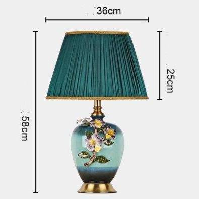 Lampe LED en céramique et fleurs, design Japonais
