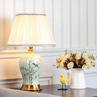 Lampe LED céramique et fleurs, style Japonais