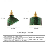 Suspension LED Rétro Yuja en Verre Vert