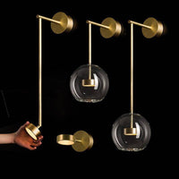 Applique murale LED - Lampe cylindrique et tige dorée - Lofty Gold