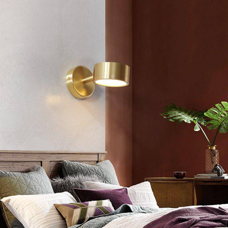 Applique murale LED - Lampe cylindrique et tige dorée - Lofty Gold