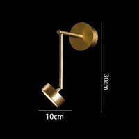 Applique murale LED - Lampe cylindrique et tige dorée - Lofty Gold