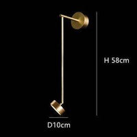 Applique murale LED - Lampe cylindrique et tige dorée - Lofty Gold