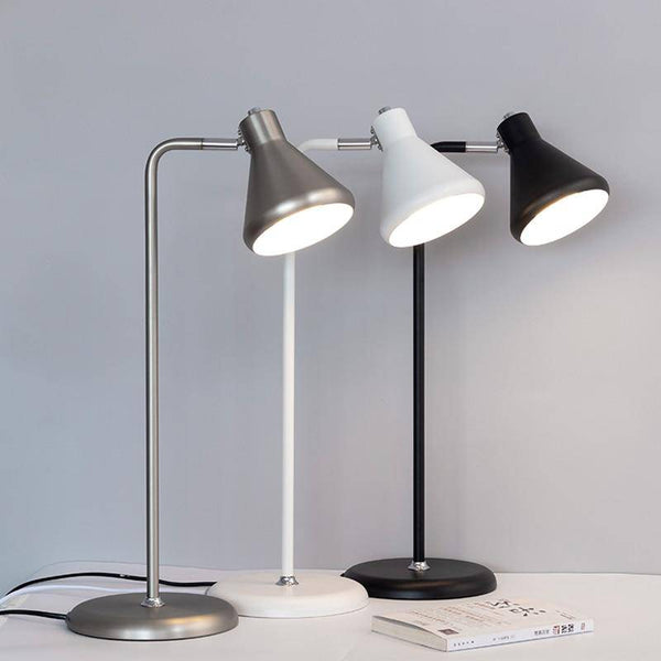 Lampe à poser design LED : Tube métal coloré, forme triangulaire