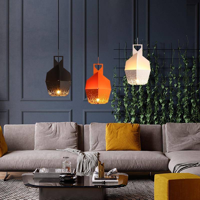 Suspension LED Design Métal Coloré Motifs Hang