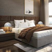 Lampe à poser design LED en bois avec abat-jour arrondi