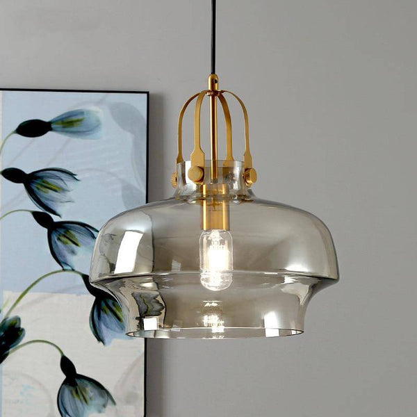 Suspension LED en verre fumé - Élégance Hang