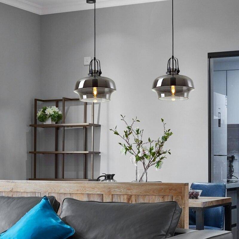 Suspension LED en verre fumé - Élégance Hang