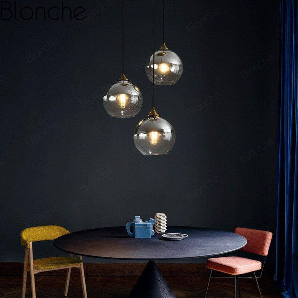 Suspension LED Loft en verre fumé