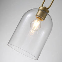 Suspension LED en verre arrondi avec anneau doré