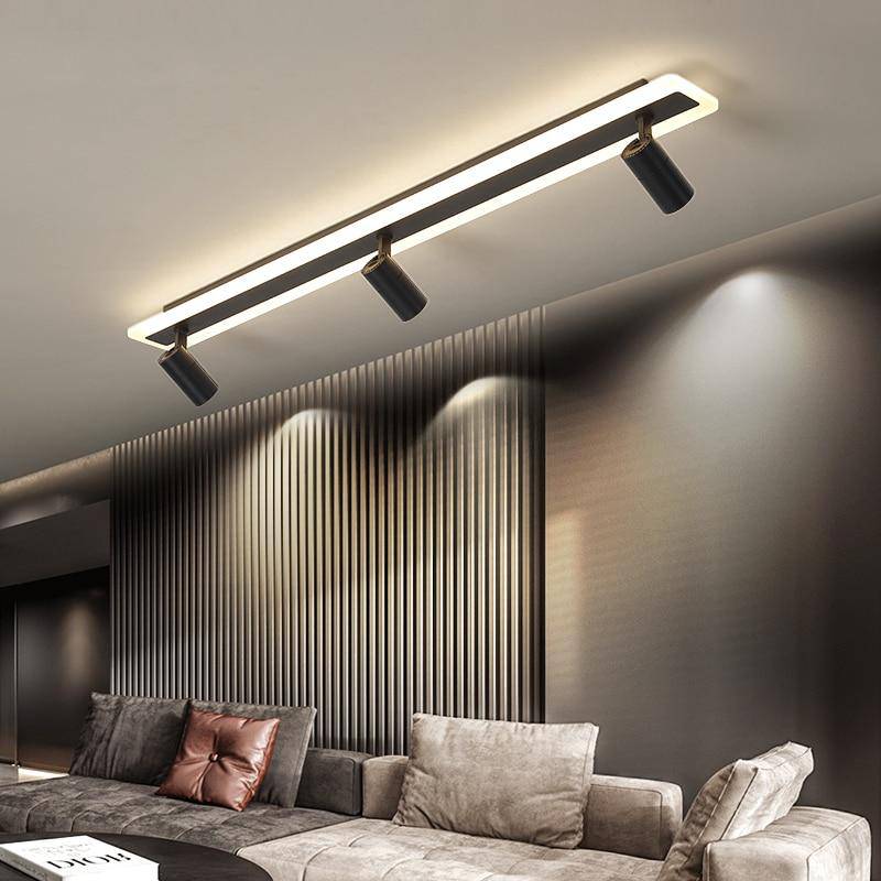 Plafonnier LED design en métal noir - Multiples spots lumineux