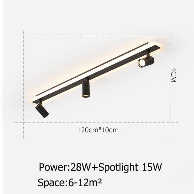 Plafonnier LED design en métal noir - Multiples spots lumineux