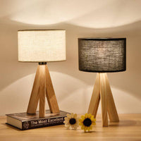 Lampe de chevet Chic en Tissu et Bois