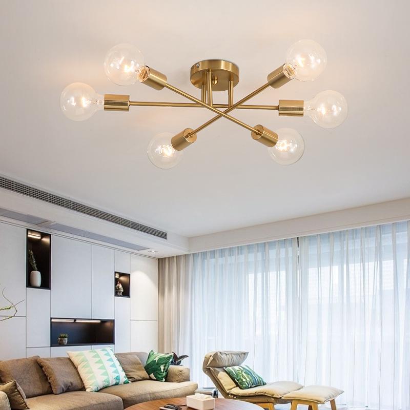 Plafonnier LED Eugie 6 lampes métal entrecroisées