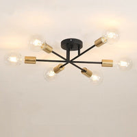 Plafonnier LED Eugie 6 lampes métal entrecroisées