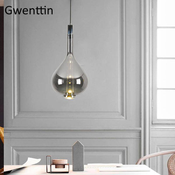 Suspension LED en verre coloré Waterdrop.