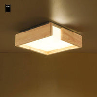 Plafonnier LED Design en Bois Square.