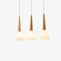 Suspension LED design en verre et bois Conico