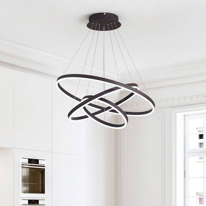 Lustre élégant Cercles Enlacés - Noir ou Blanc