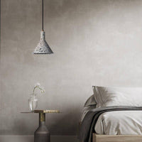 Suspension LED triangle en ciment terrazzo