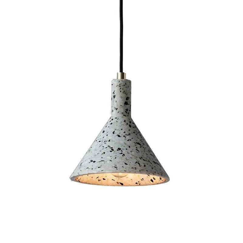 Suspension LED triangle en ciment terrazzo