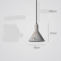 Suspension LED triangle en ciment terrazzo