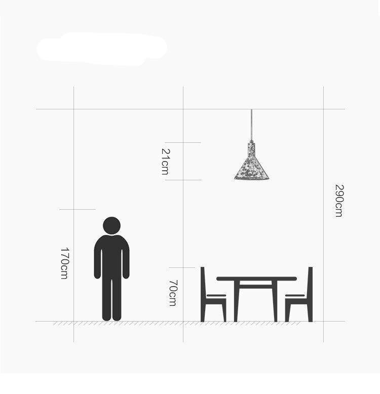 Suspension LED triangle en ciment terrazzo