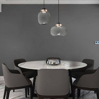 Suspension LED Sphère en Verre avec Cercle Cuivré