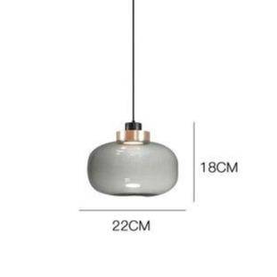 Suspension LED Sphère en Verre avec Cercle Cuivré