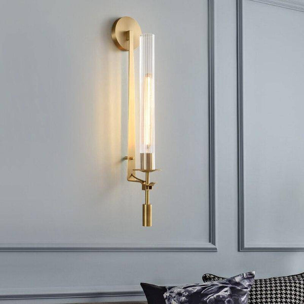 Applique murale LED Luxury Gold & Clear Cylinder