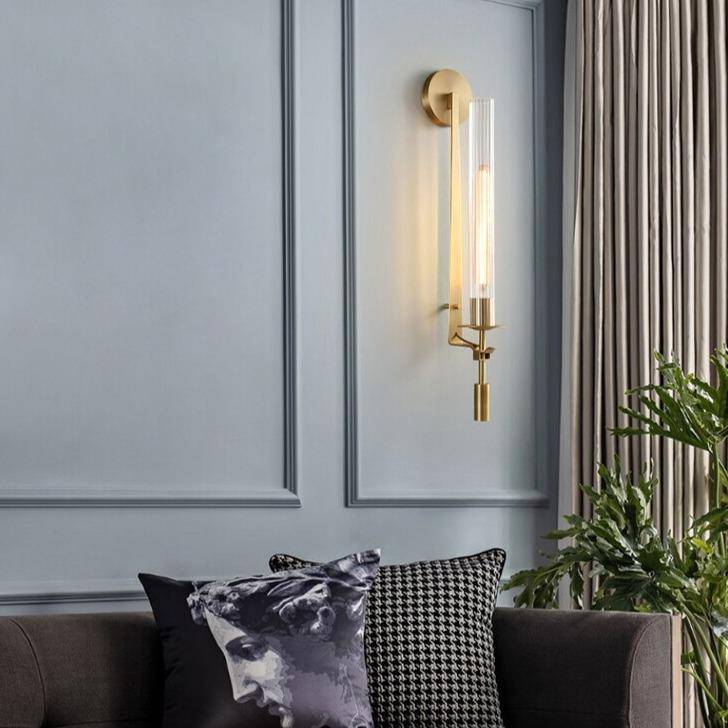 Applique murale LED Luxury Gold & Clear Cylinder
