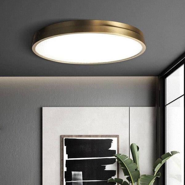 Plafonnier LED Doré Ultra Fin - Modèle Loft