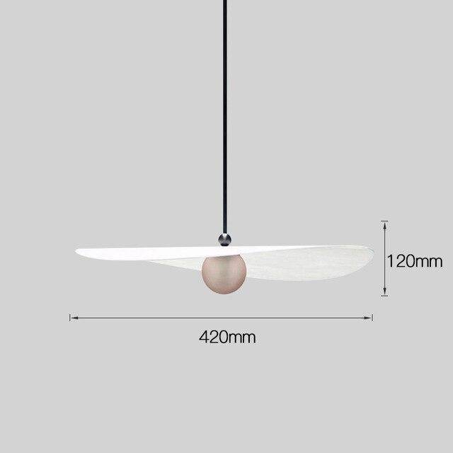 Suspension design LED "Lumina" avec boule métal et abat-jour blanc
