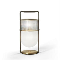 Lampe de table LED en verre style lanterne