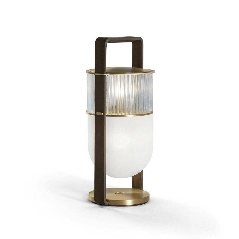 Lampe de table LED en verre style lanterne