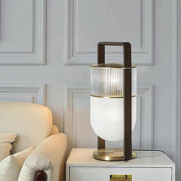 Lampe de table LED en verre style lanterne