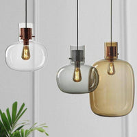 Suspension LED Design en Verre avec Abat-Jour Coloré