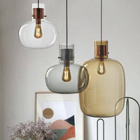 Suspension LED Design en Verre avec Abat-Jour Coloré