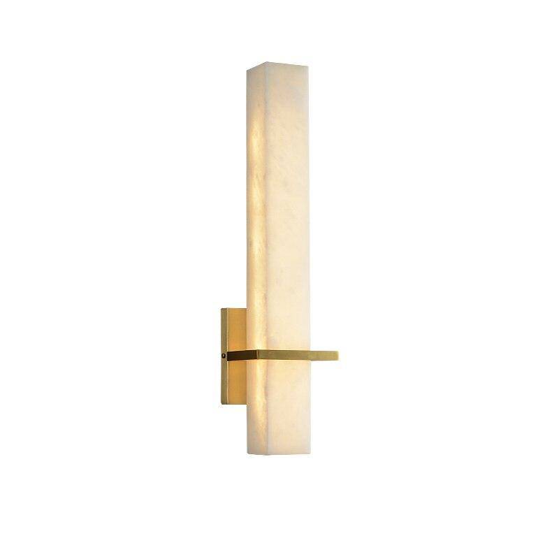 Applique murale LED en marbre et socle doré