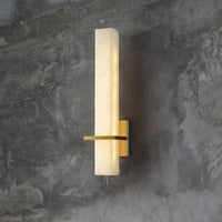 Applique murale LED en marbre et socle doré