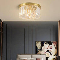 Plafonnier LED Rond en Verre et Doré - Collection Luxury
