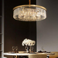 Suspension LED Luxe en Verre et Doré