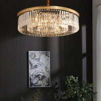 Suspension LED Luxe en Verre et Doré