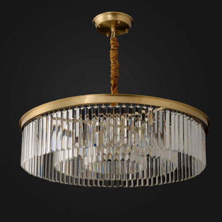 Suspension LED Luxe en Verre et Doré