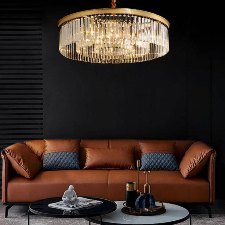Suspension LED Luxe en Verre et Doré