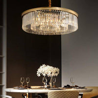 Suspension LED Luxe en Verre et Doré