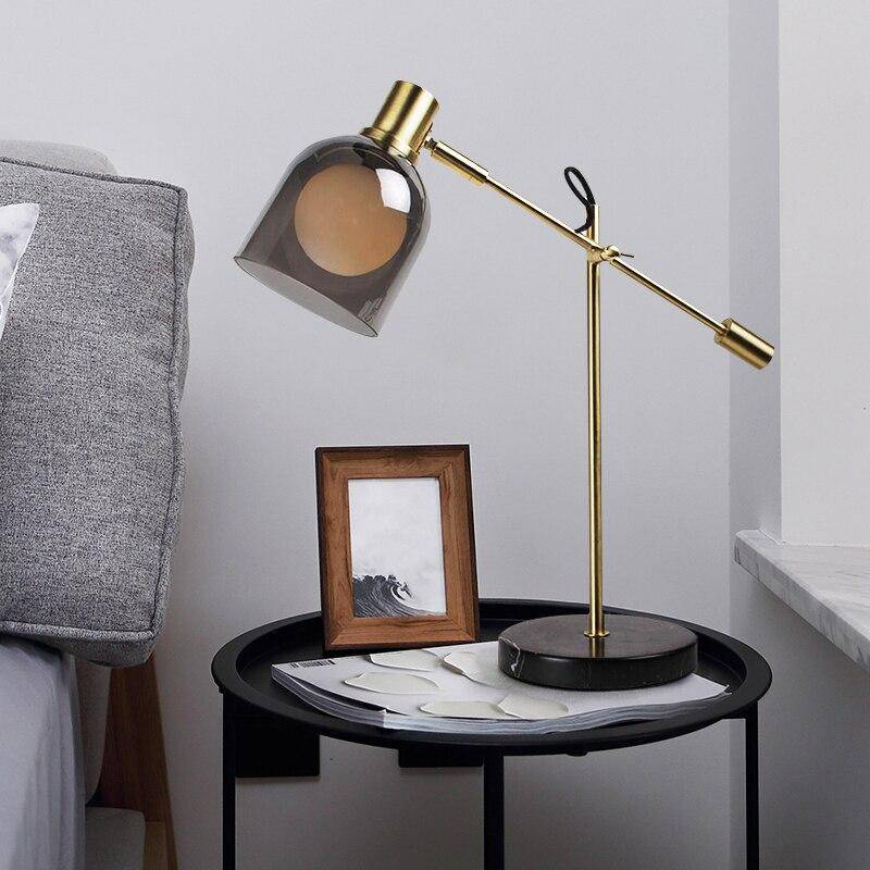 Lampe Design LED Luxe avec Abat-jour en Verre