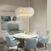 Lustre RoundLux LED Plume & Crystal