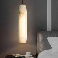 Suspension LED Luxe en marbre blanc